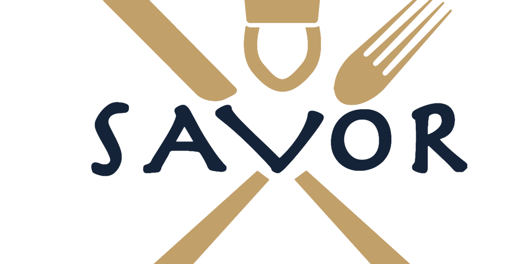 SAVOR 2025 logo with a knife and fork crossed over and a chef's hat in the middle with the words 